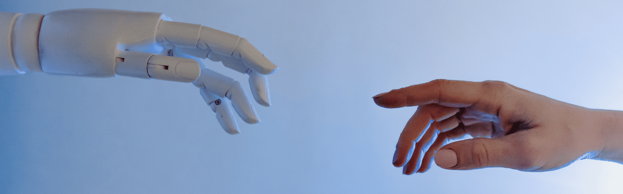 ai and human touching hands